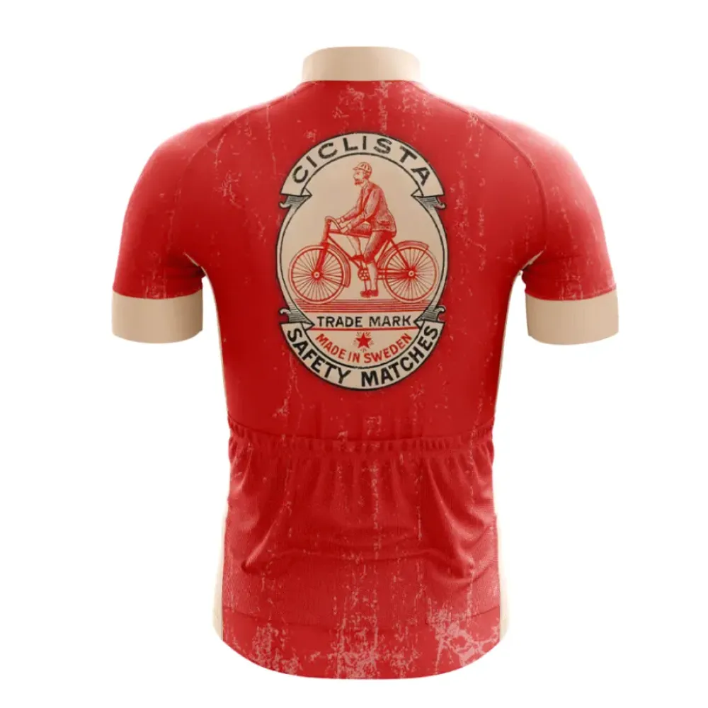 Ciclista Safety Bike Jersey Vintage Red/Beige