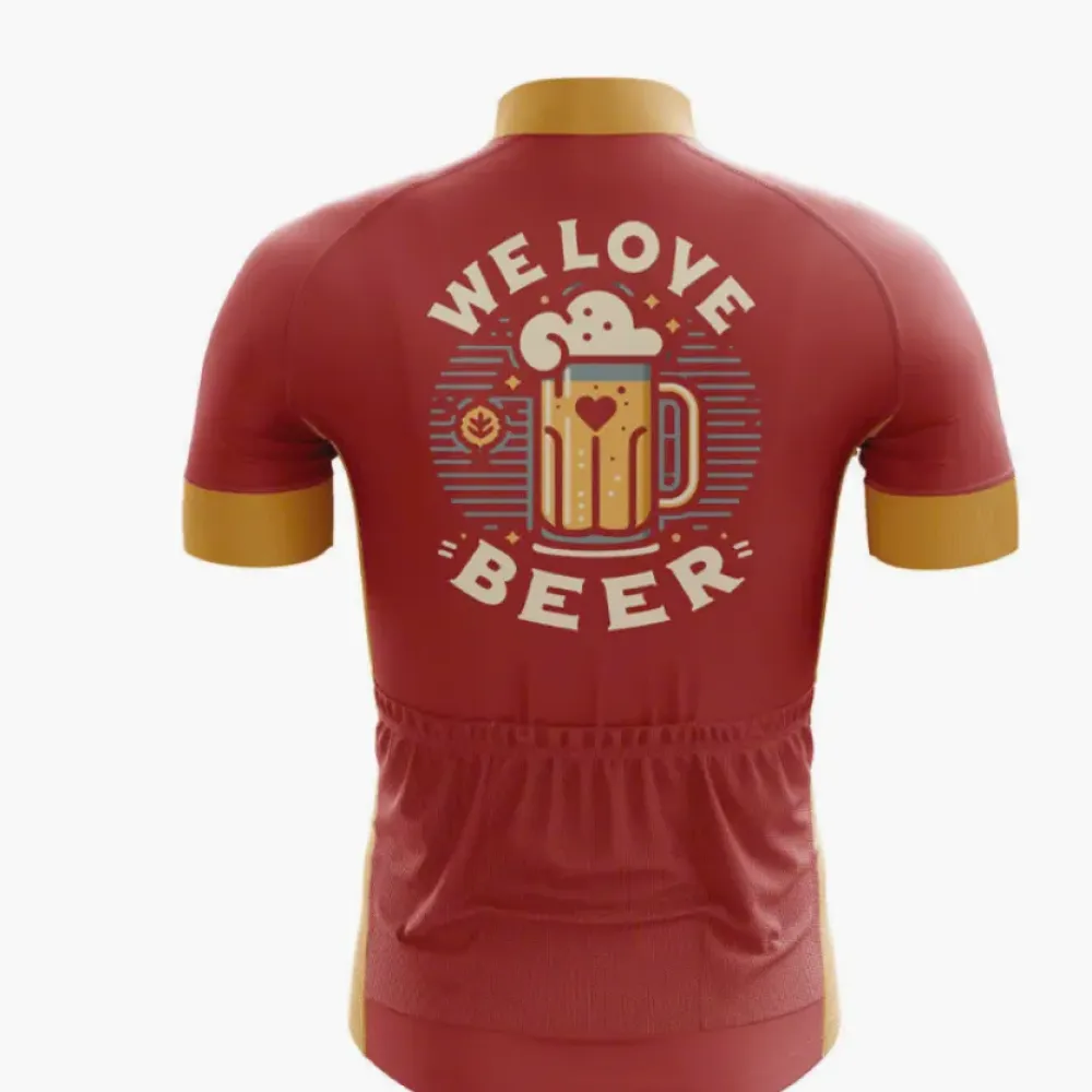 Fun Red Men's Beer Lover Cycling Jersey