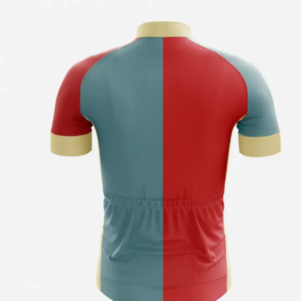 Einstein Vintage Cycling Jersey Red/Green/Beige