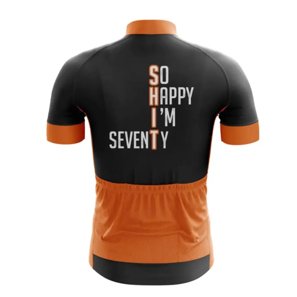 So Happy I’m 70 Cycling Jersey Black/Orange