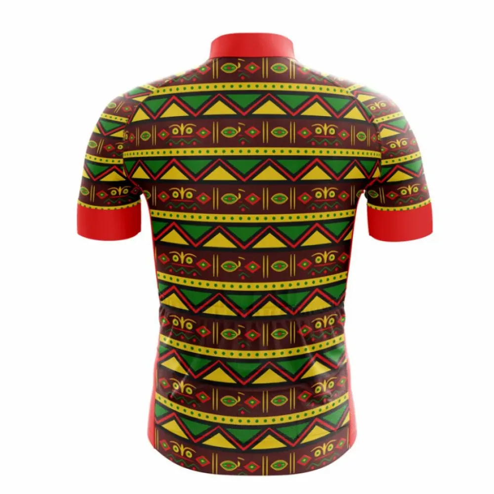 Savannah Echoes Cycling Jersey Brown/Green/Yellow