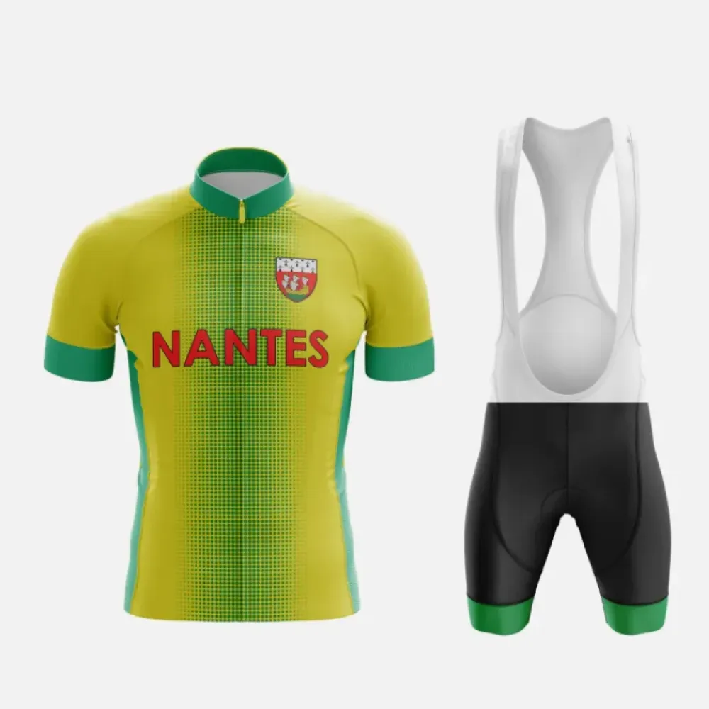 Nantes Cycling Jersey Green/Yellow/Red