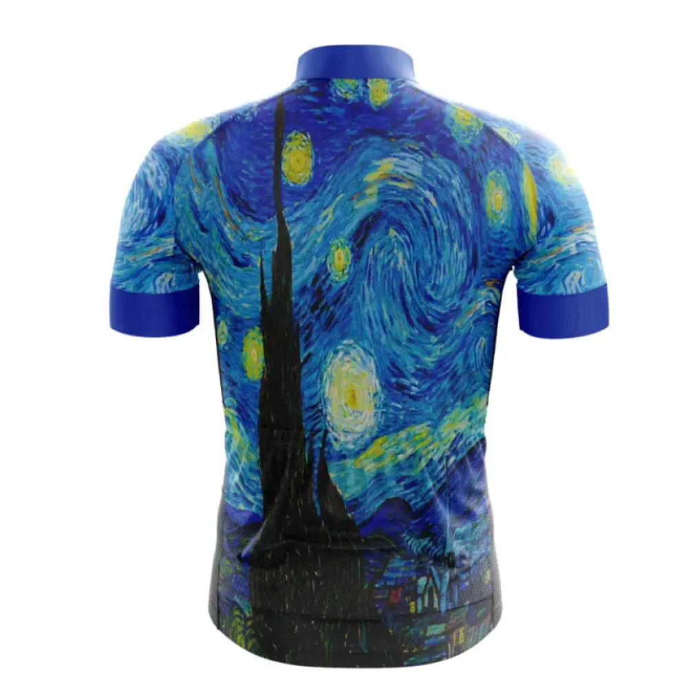 Van Gogh Starry Night Cycling Jersey Blue/Yellow/Black