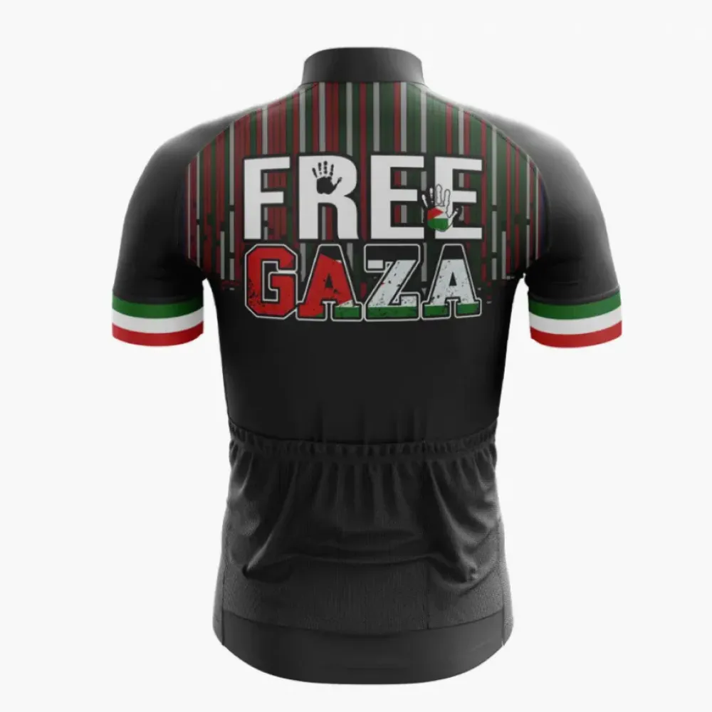 Free Gaza Cycling Jersey Black/Green/Red