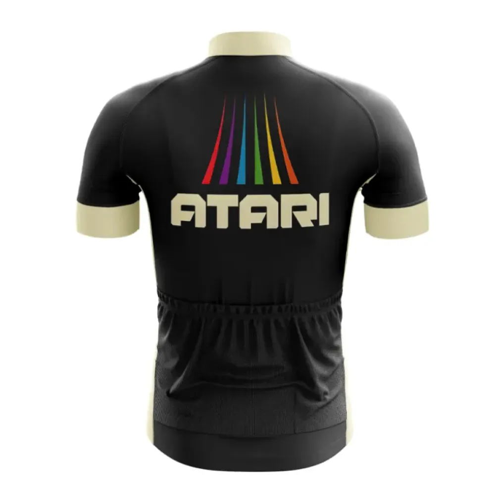 Atari Rainbow Striped Neutral Cycling Jersey Black/Gold/Red