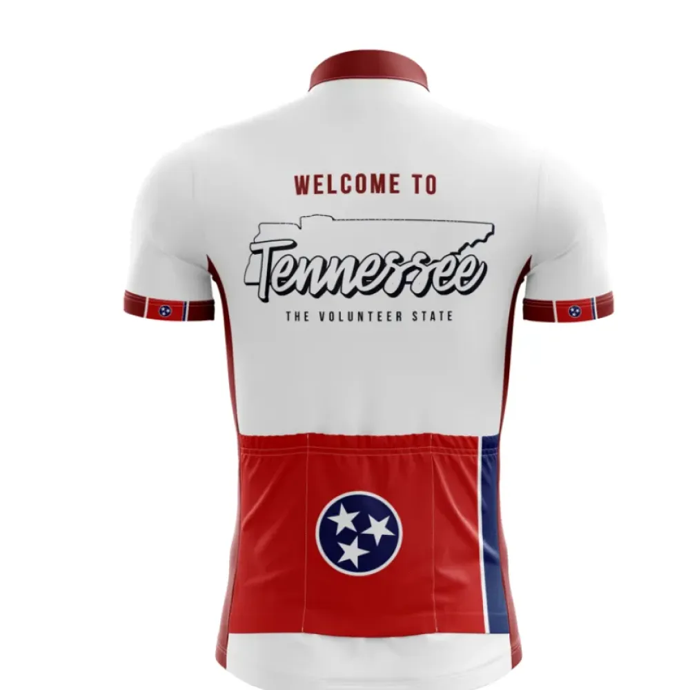 Tennessee Cycling Jersey White/Red/Burgundy