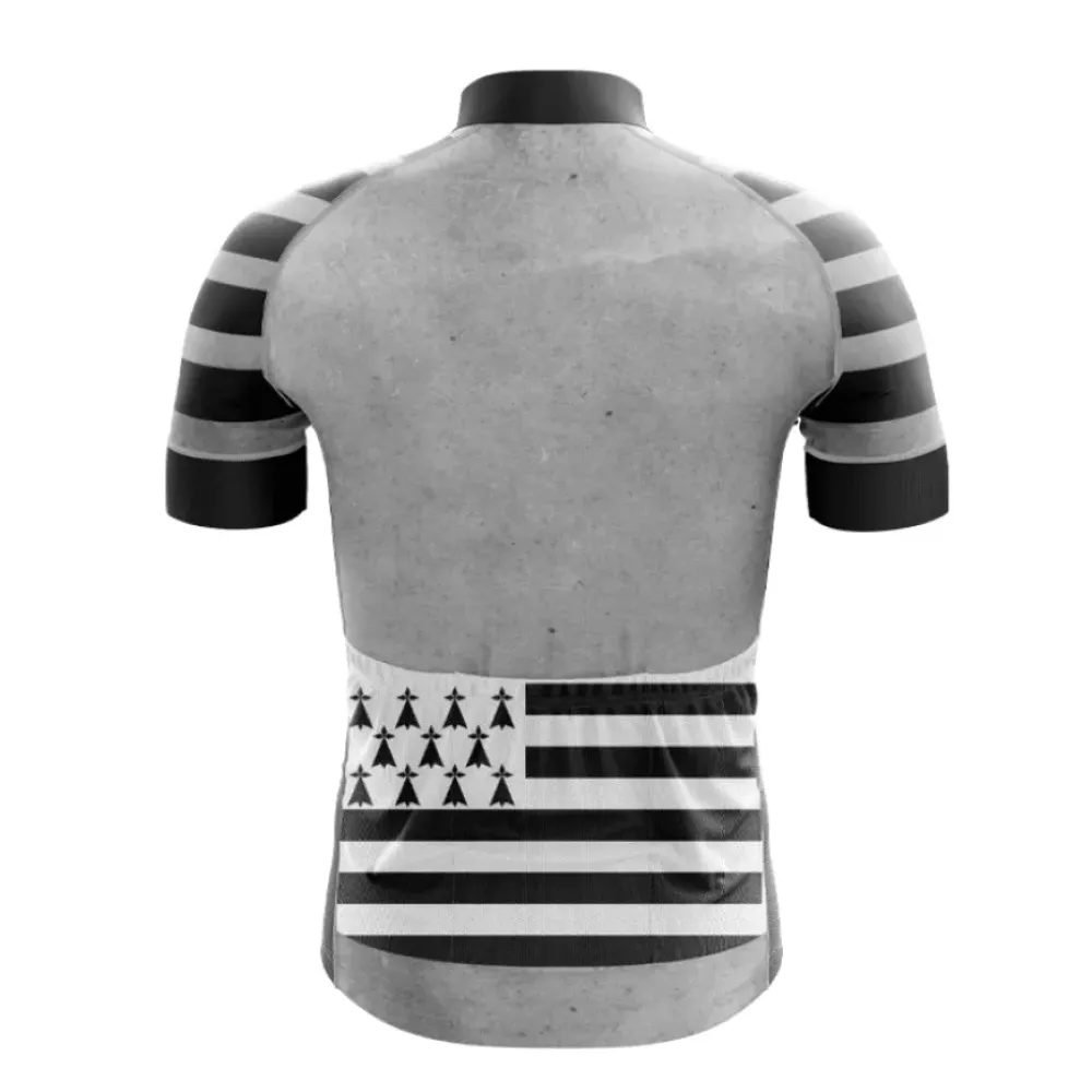 Bretagne Cycling Jersey Striped/Gray/Black