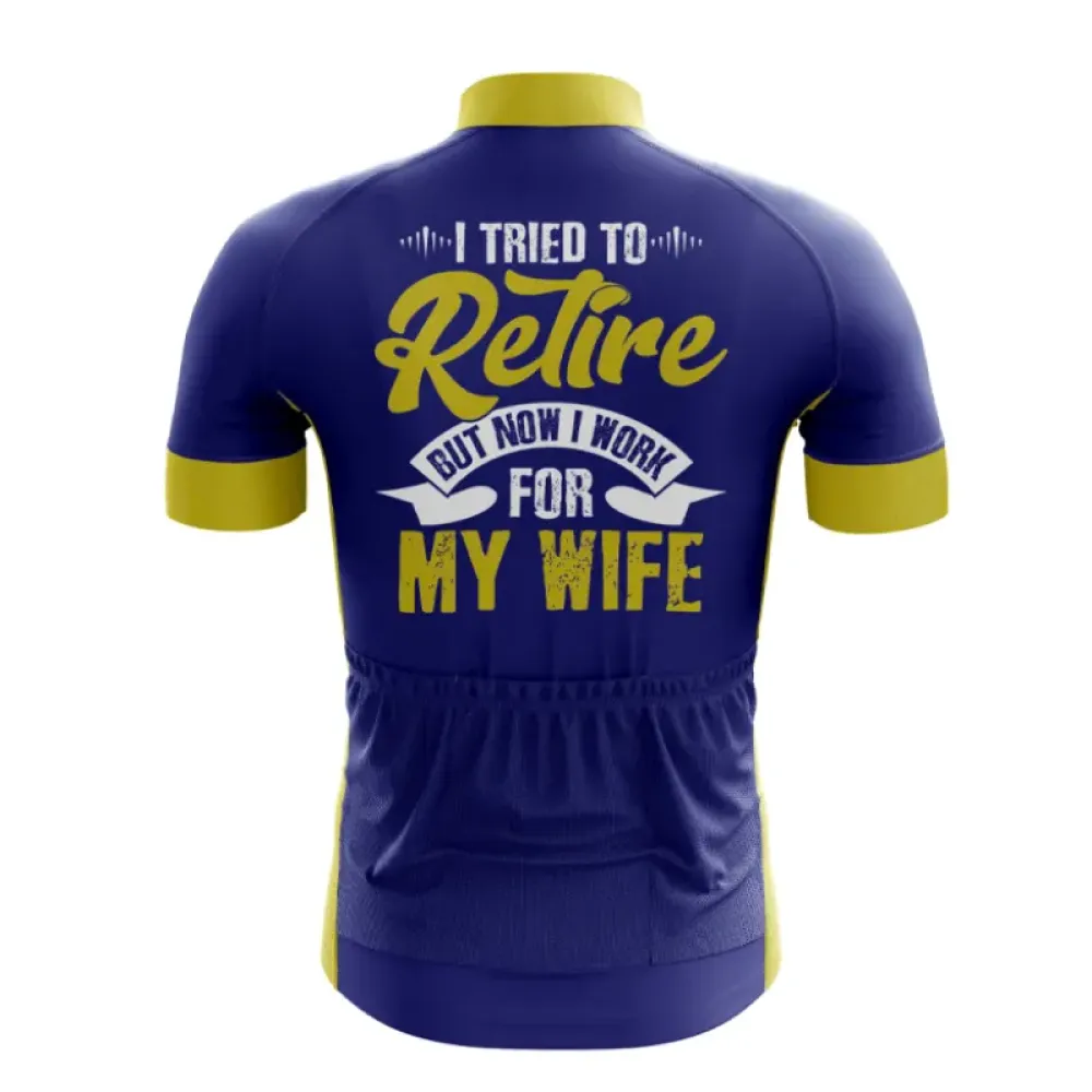 Retired Cyclist Jersey Blue/Yellow
