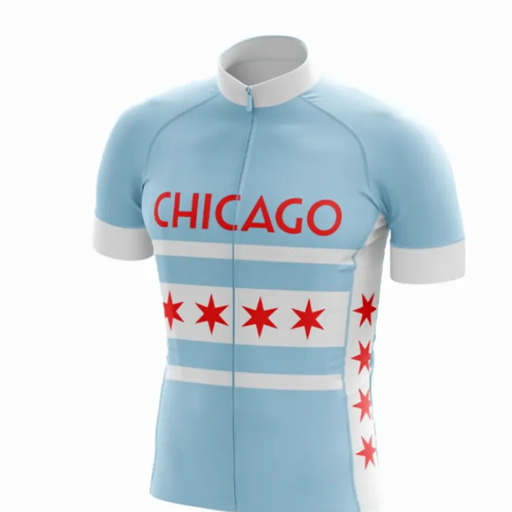 Chicago Cycling Jersey - Blue/Red/Stars