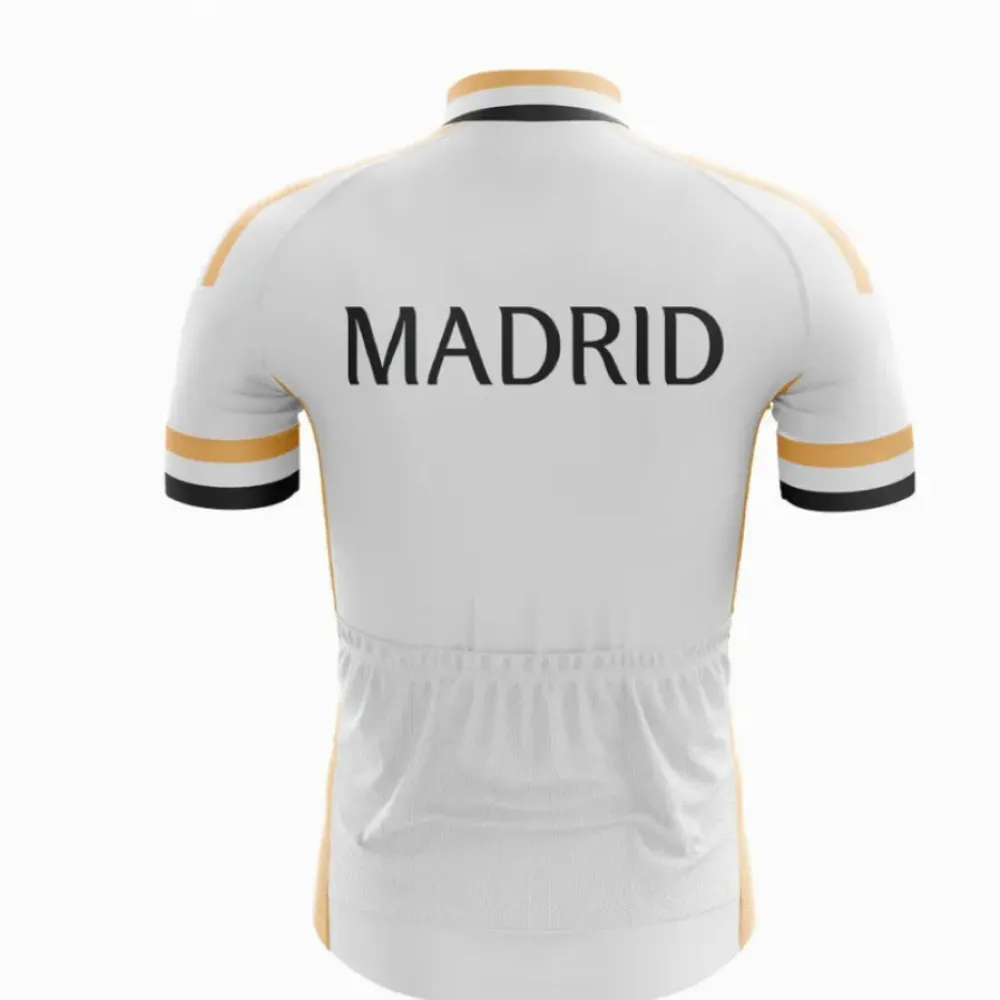 Madrid Cycling Jersey White/Gold/Short-Sleeve