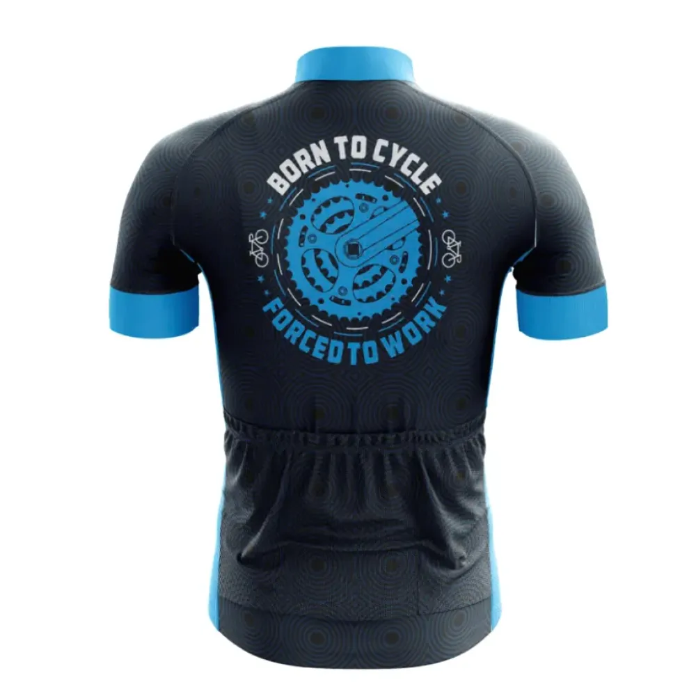 Born to Cycle Cycling Jersey Blue/Black