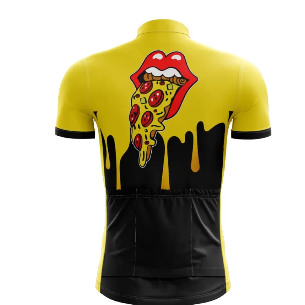 Pizza Lips Cycling Jersey Yellow/Black