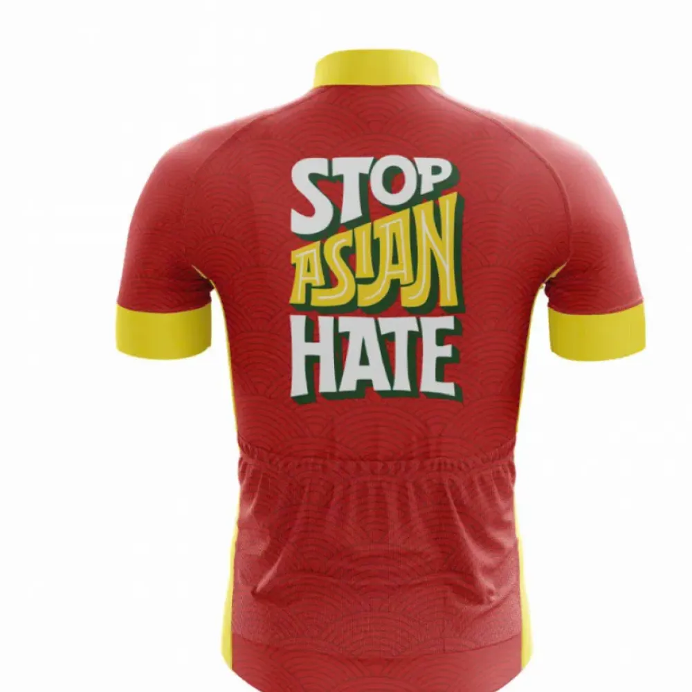 Stop Asian Hate Cycling Jersey Red/Yellow