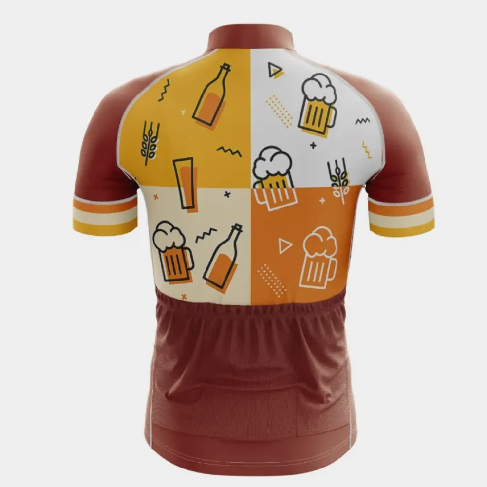 Brewery Style Cycling Jersey Beer/Maroon/Beige