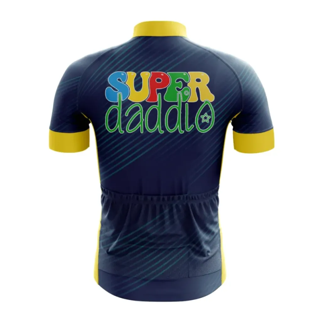 Super Daddio Cycling Jersey Navy/Yellow/Green