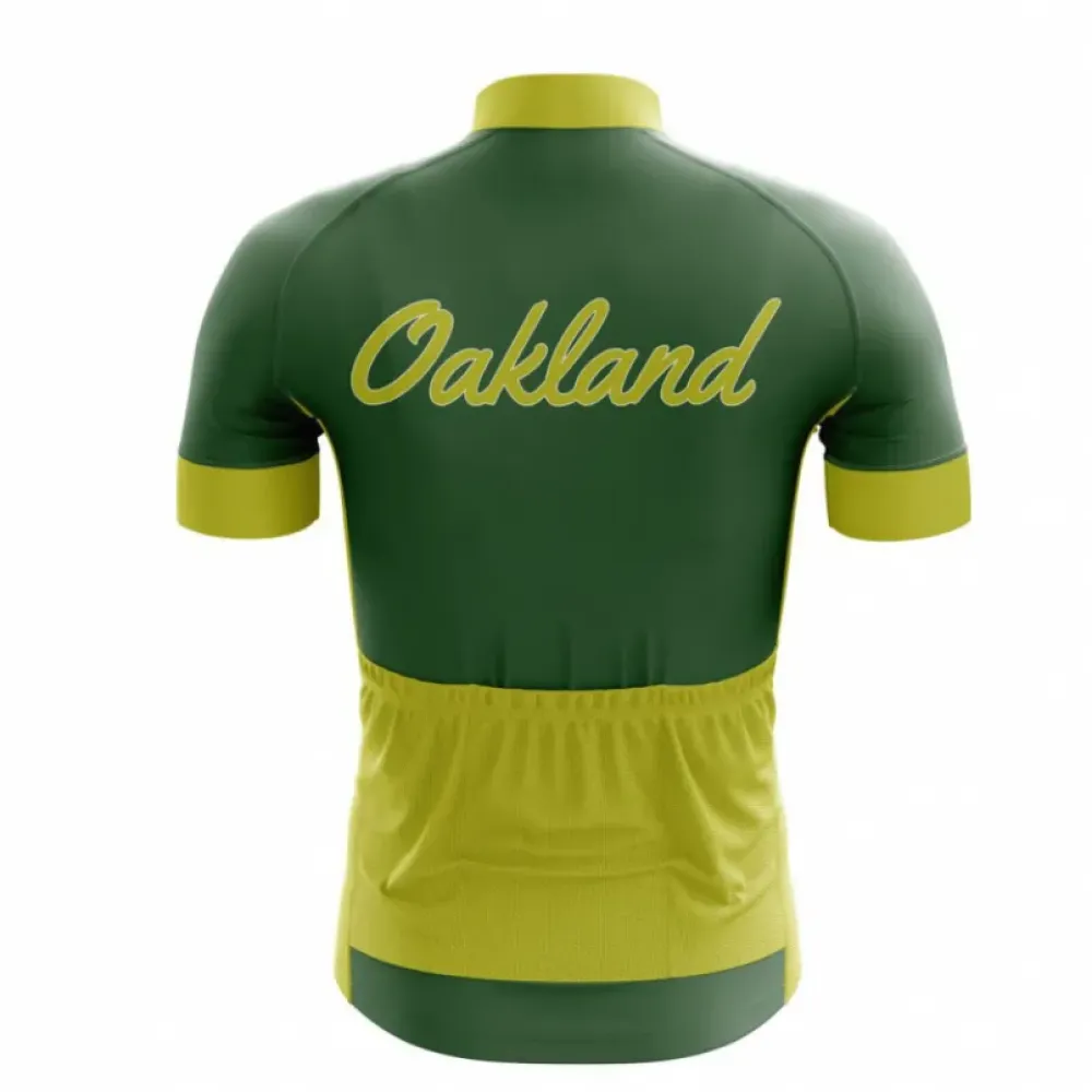 Oakland Baseball Cycling Jersey Green/Yellow