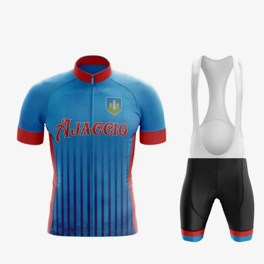 Ajaccio Cycling Jersey Blue/Red/Gold
