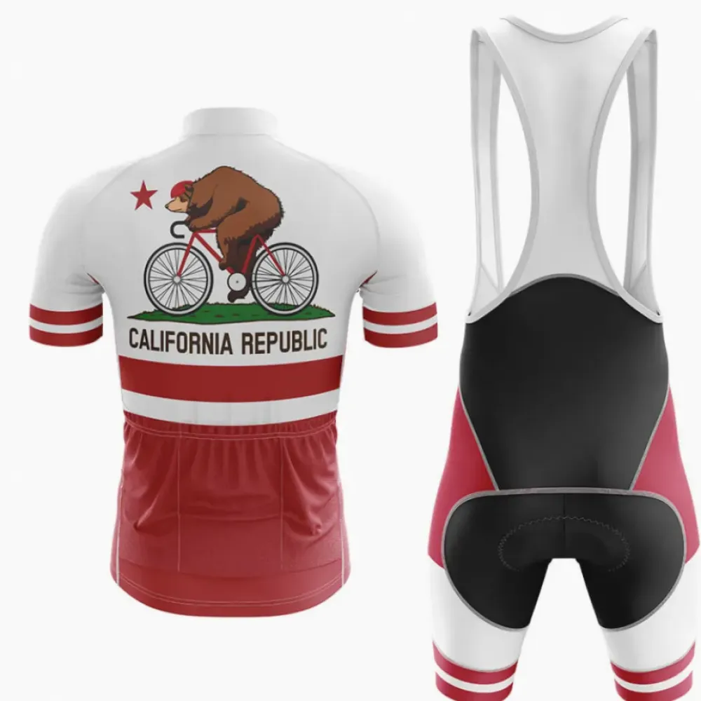 California Republic Women's Cycling Kit White/Red/Burgundy