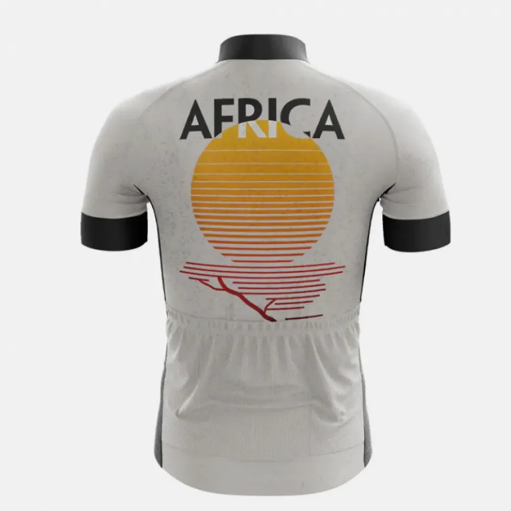 Africa Sunrise Cycling Jersey White/Black/Yellow