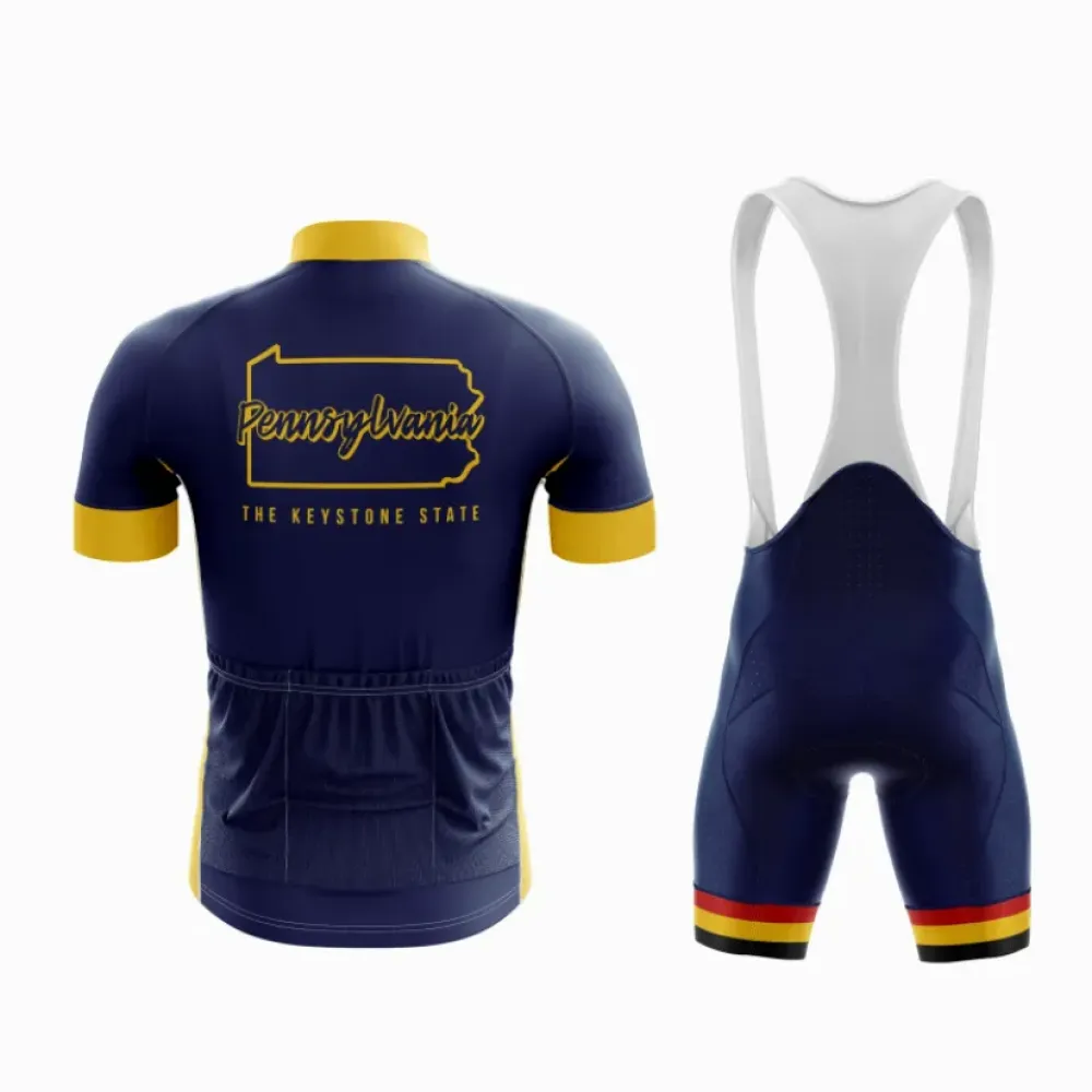 Pennsylvania Cycling Kit Navy/Yellow/Red