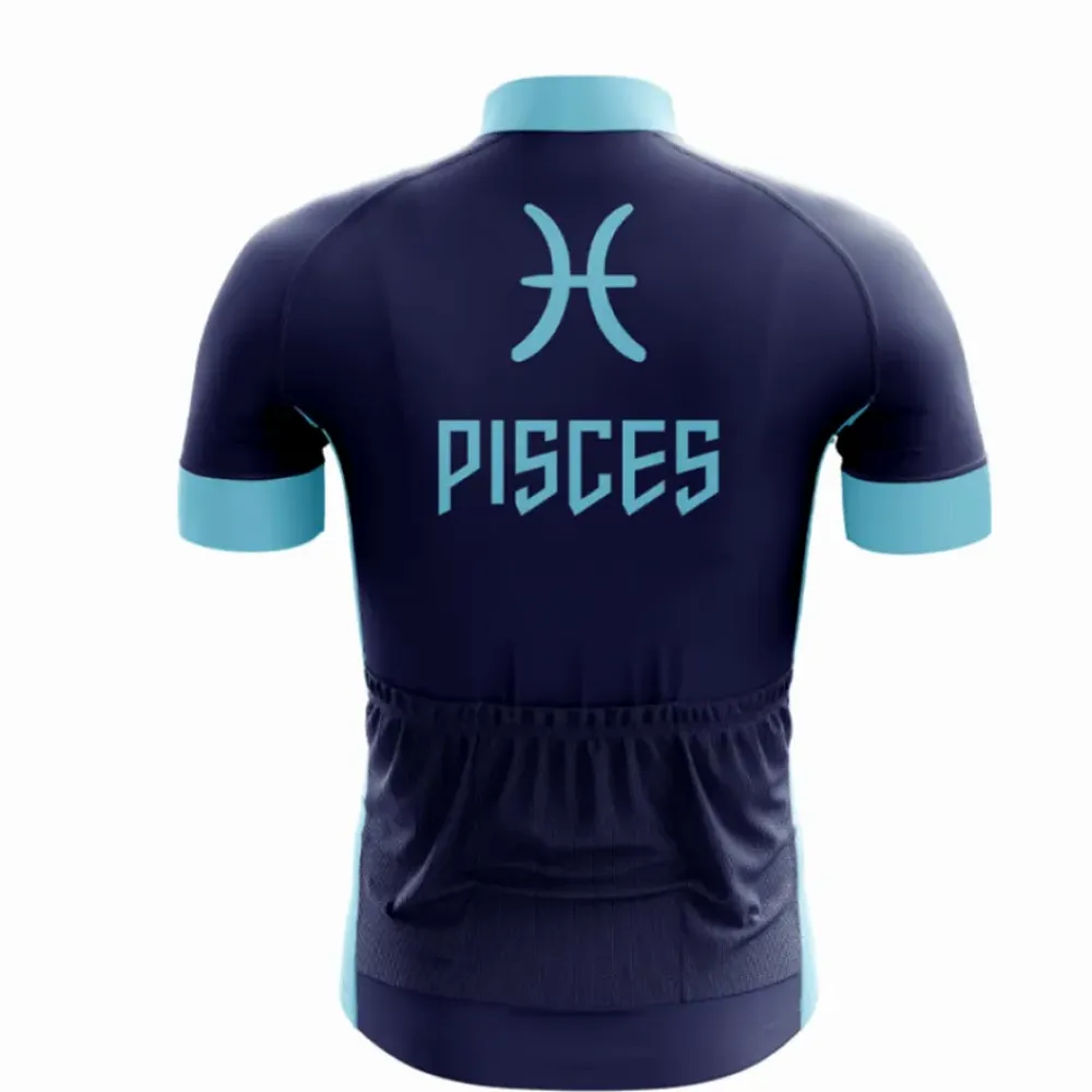 Pisces Cycling Jersey Navy Blue/Turquoise/Black