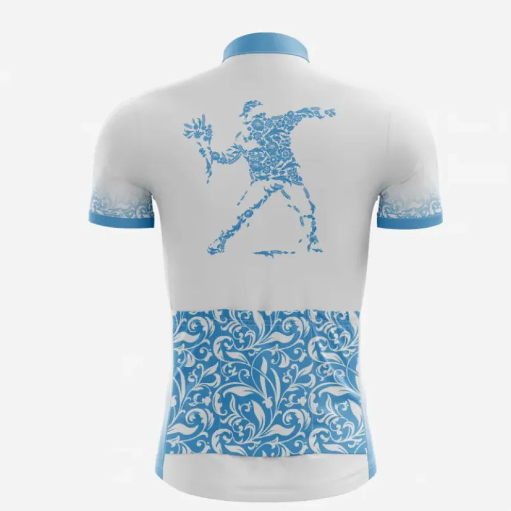 Anarchist Cycling Jersey Floral Blue/White