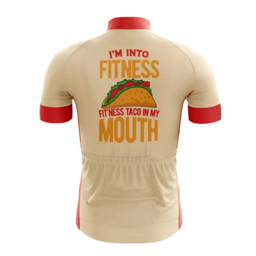 Fitness Taco Cycling Jersey Tan/Red/Gold
