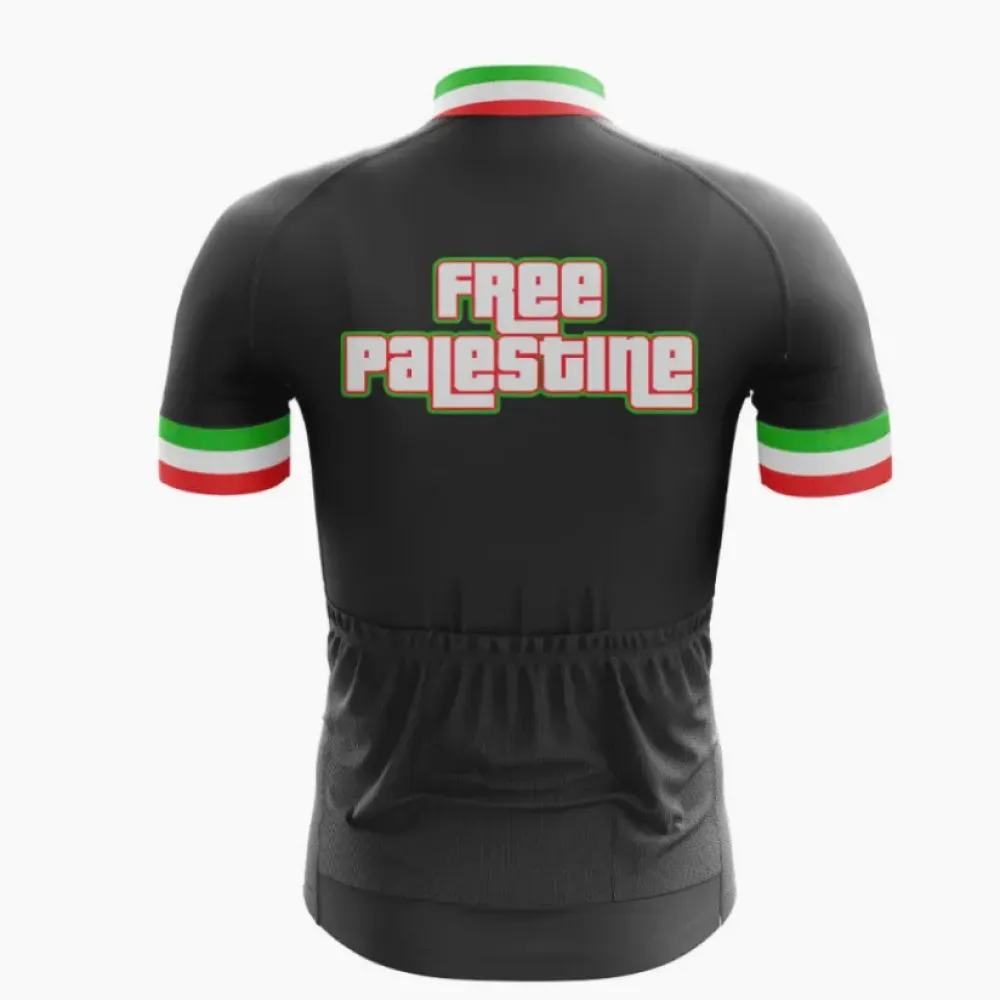 Free Palestine Cycling Jersey Black/Red/Green