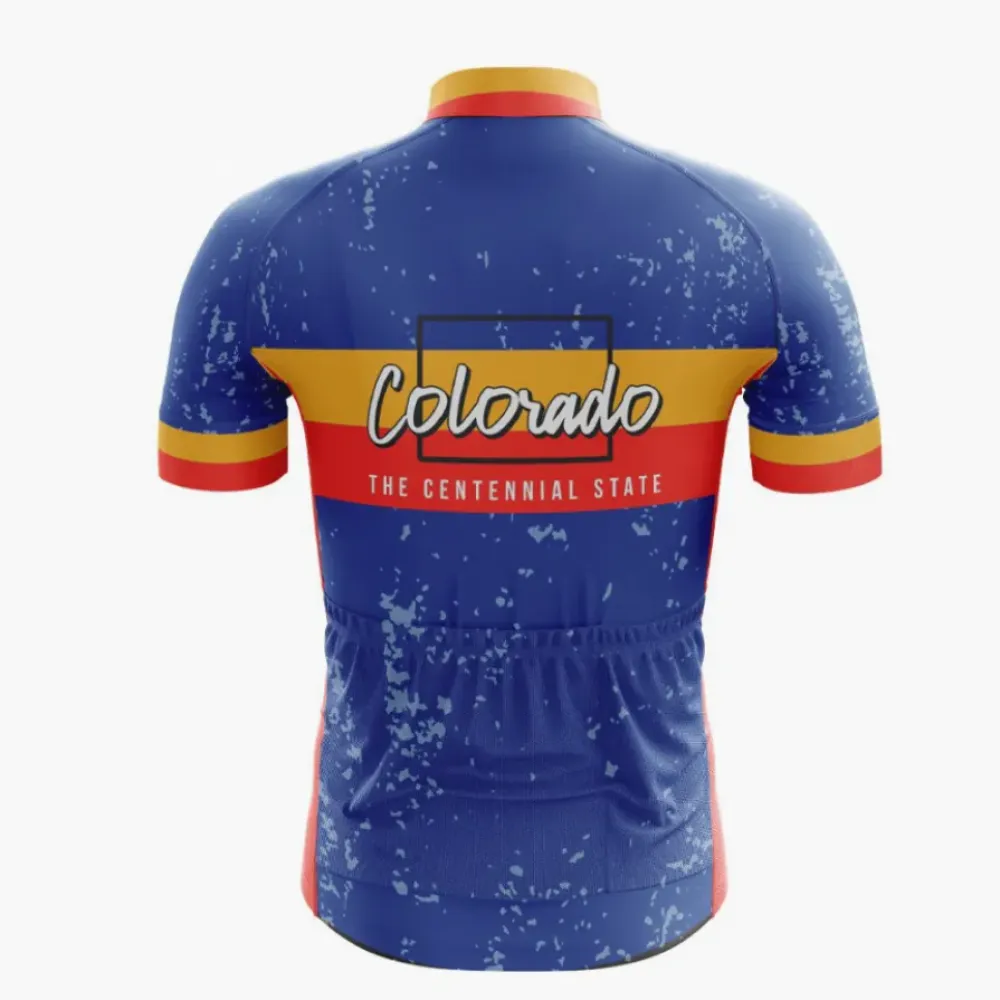 Colorado Flag Cycling Jersey Navy/Yellow/Red