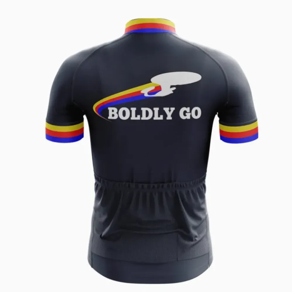 Boldly Go Cycling Jersey Navy/Red/Yellow