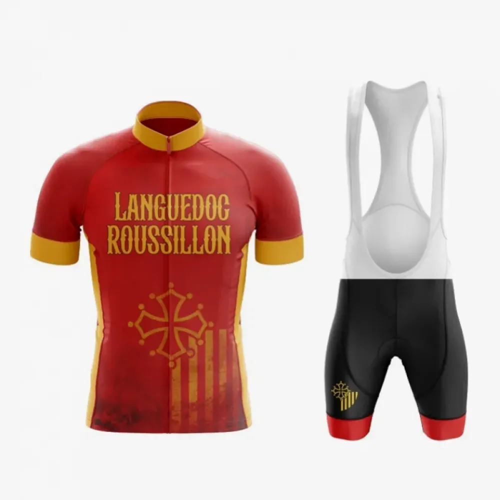 Languedoc-Roussillon Cycling Jersey Bold Red/Yellow/Gold