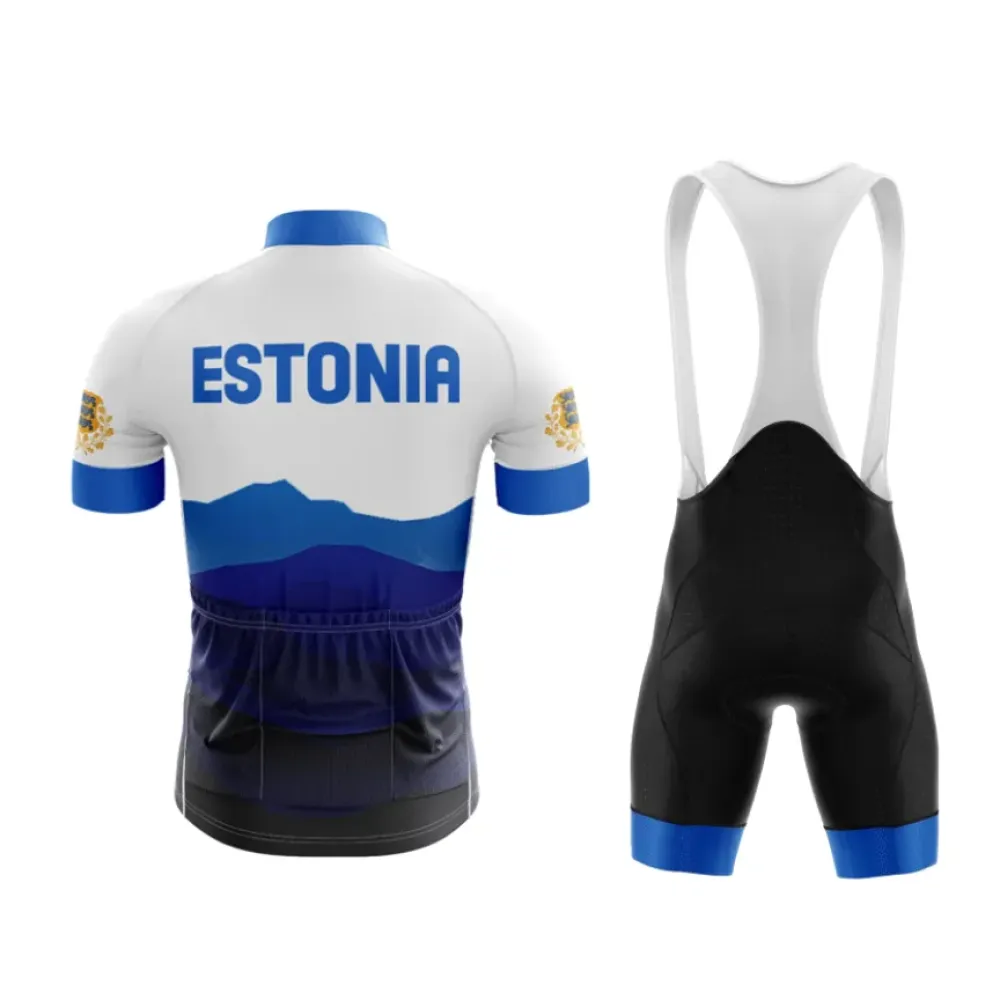 Estonia Cycling Kit Mountain Range White/Blue/Black