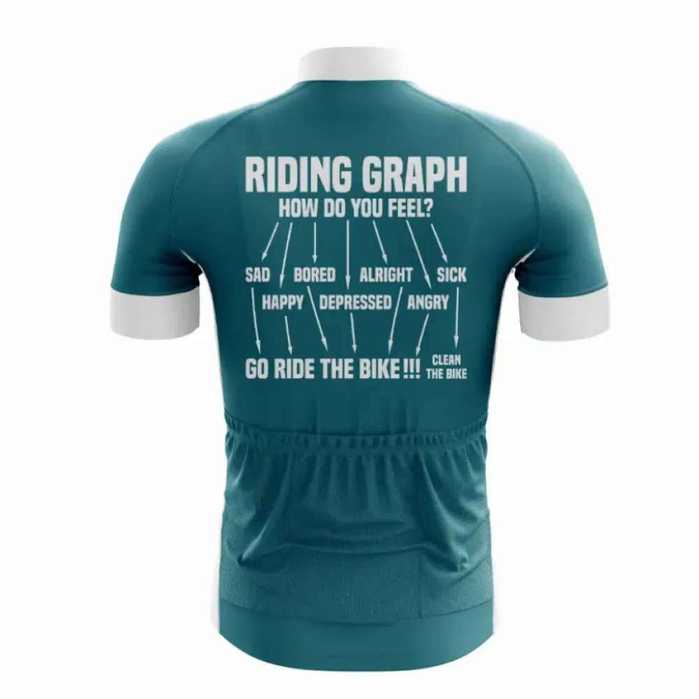 Riding Graph Cycling Jersey Teal/White