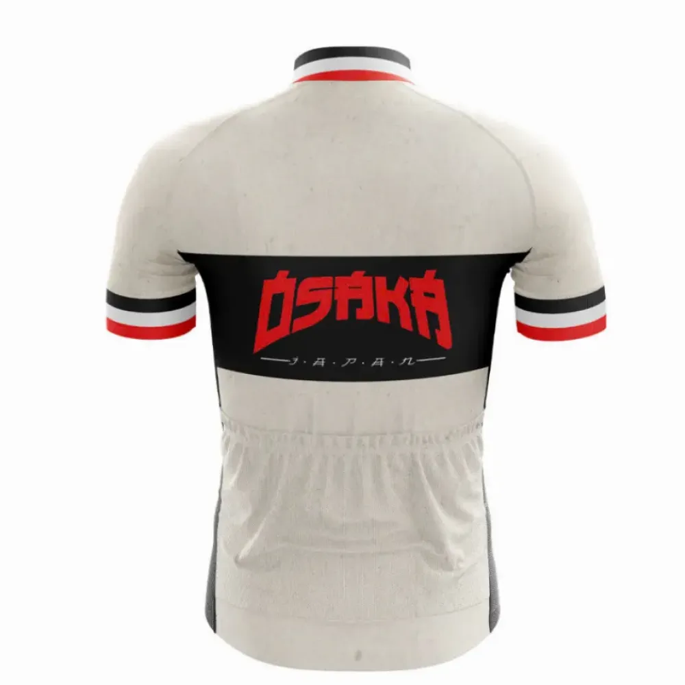 Osaka Cycling Jersey Zipper Front/Beige/Black/Red