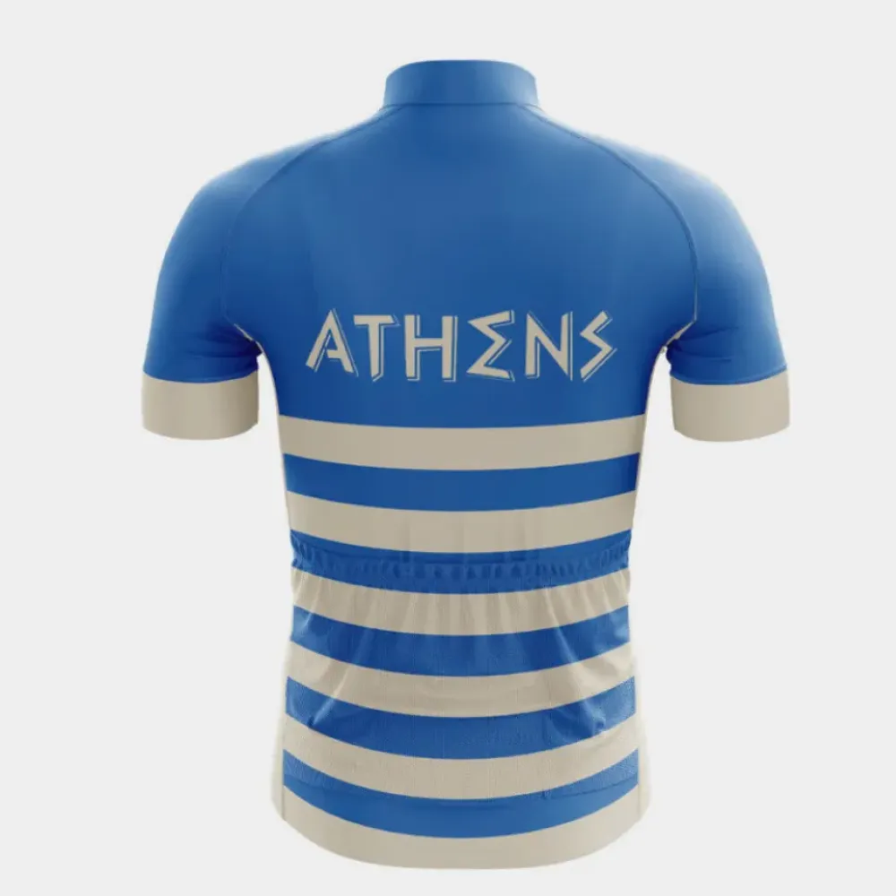 Athens Cycling Jersey Blue/Cream/Striped