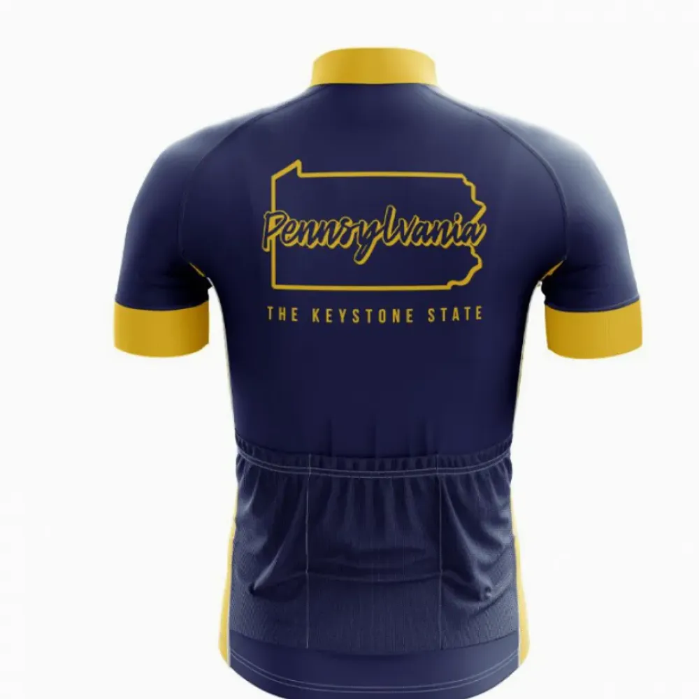 Pennsylvania State Cycling Jersey Navy/Yellow/Red