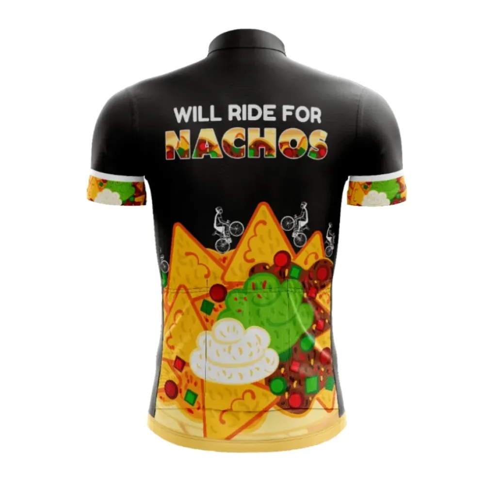 Will Ride For Nachos Cycling Jersey Black/Gold/Red