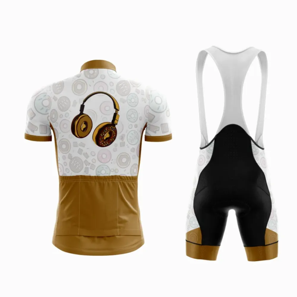Donut Headphones Cycling Shorts Kit White/Gold/Black