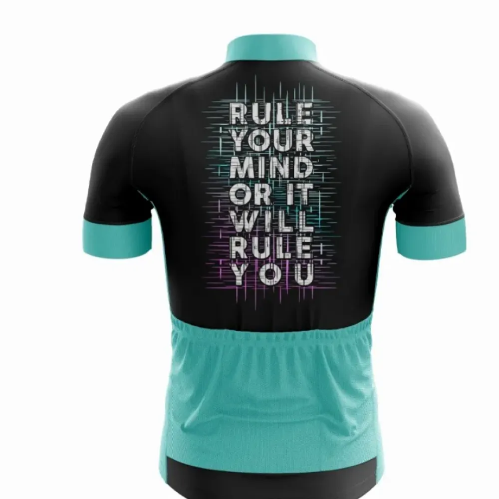 Mind Control Training Cycling Jersey Black/Aqua/Purple