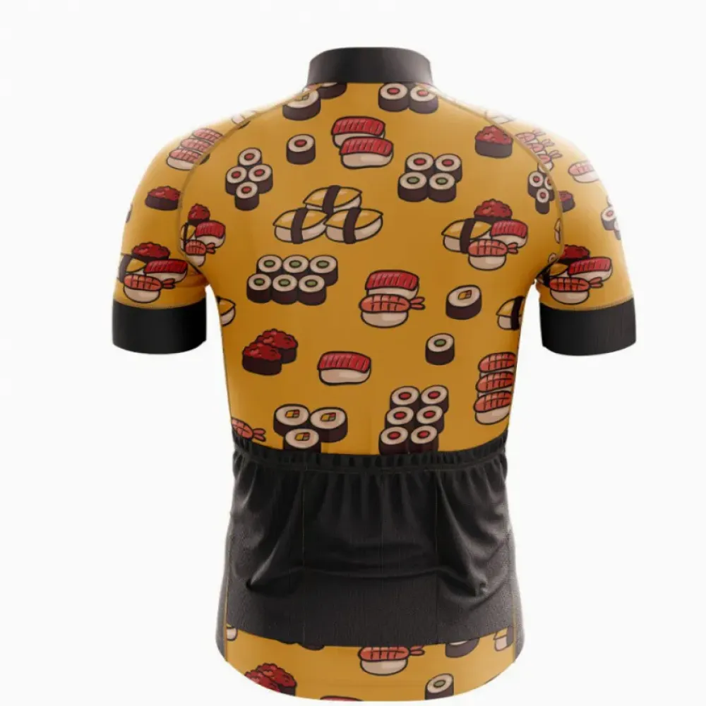 Sushi Pattern Cycling Jersey Yellow/Black