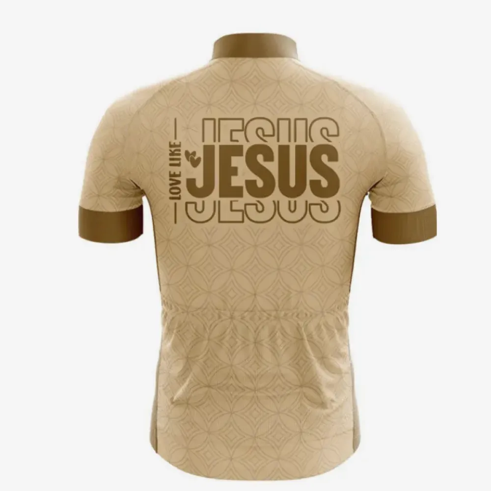 Jesus Love Like Cycling Jersey Beige/Brown