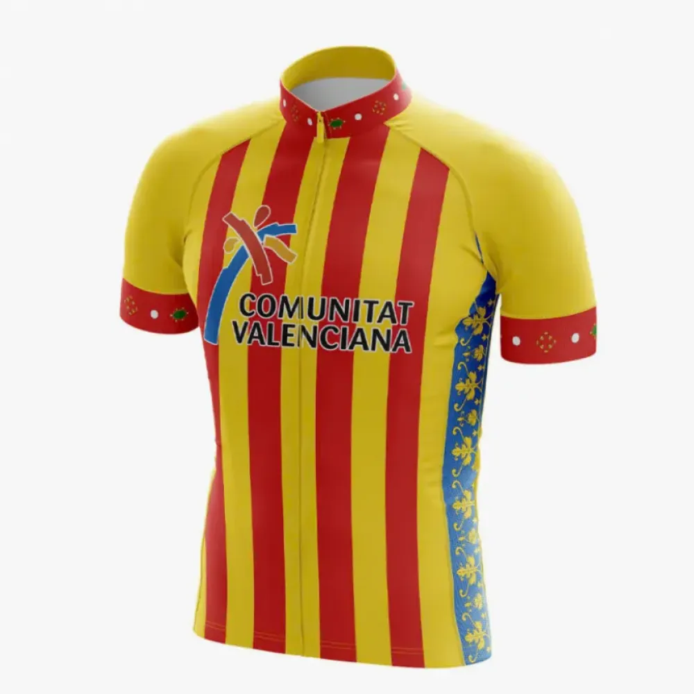 Valencia Cycling Jersey Red/Yellow/Striped