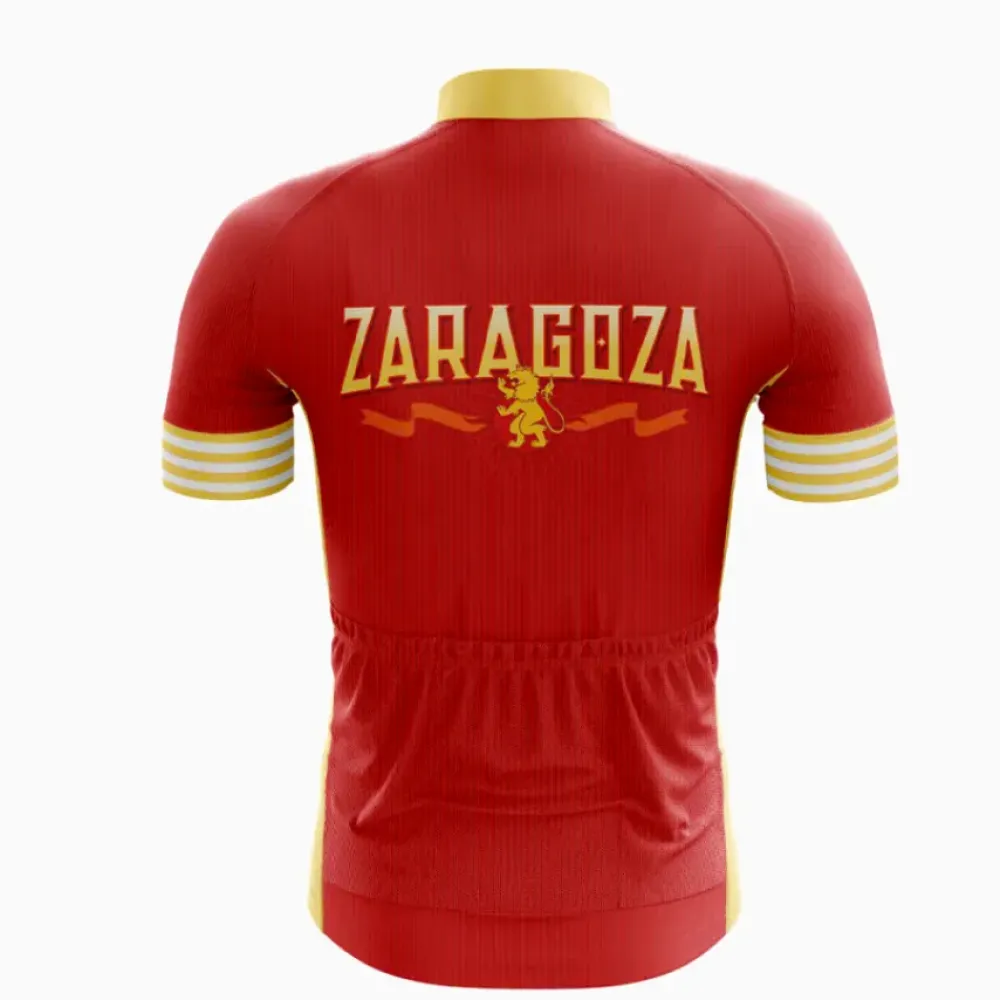 Zaragoza Multi-color Road Cycling Jersey Red/Gold/White