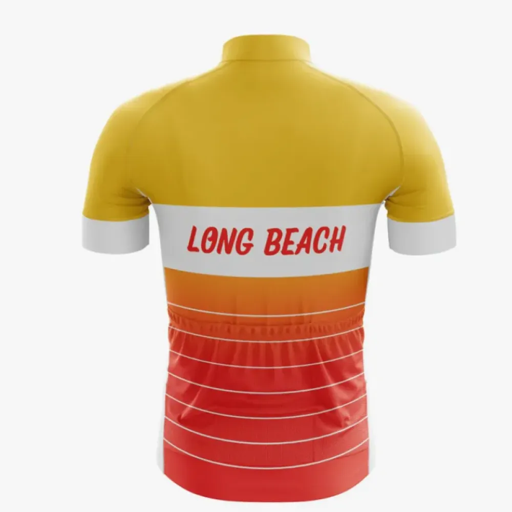 Long Beach Cycling Jersey Yellow/White/Red