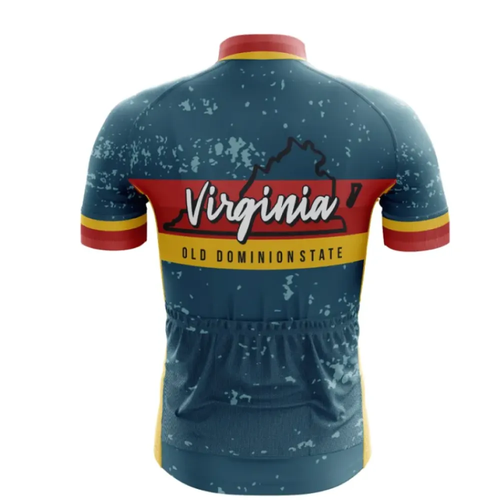 Virginia Limited Edition Cycle Jersey Features Navy/Yellow/Red