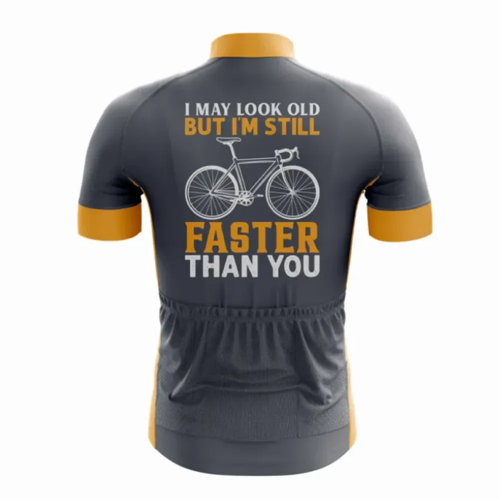 Road Bike Jersey Gray/Orange/Yellow
