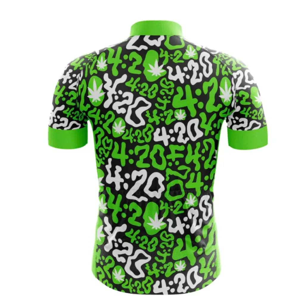 420 Cycling Jersey Black/Green/White