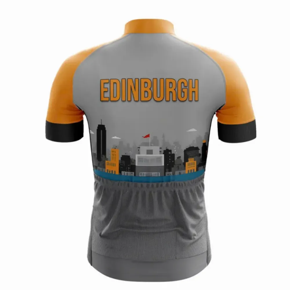 Edinburgh Cityscape Cycling Jersey Grey/Yellow/Black