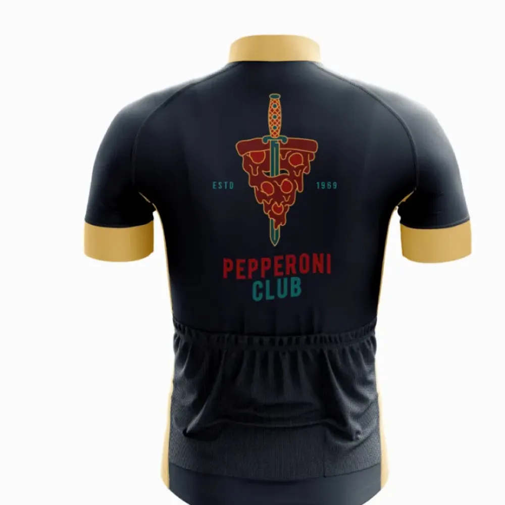 Pepperoni Club Cycling Jersey Black/Gold/Red