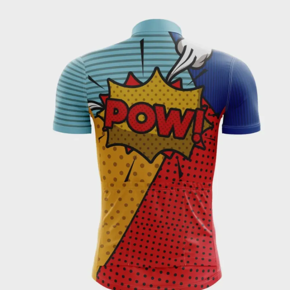 Dynamic Pop Art Cycling Jersey Blue/Yellow/Red